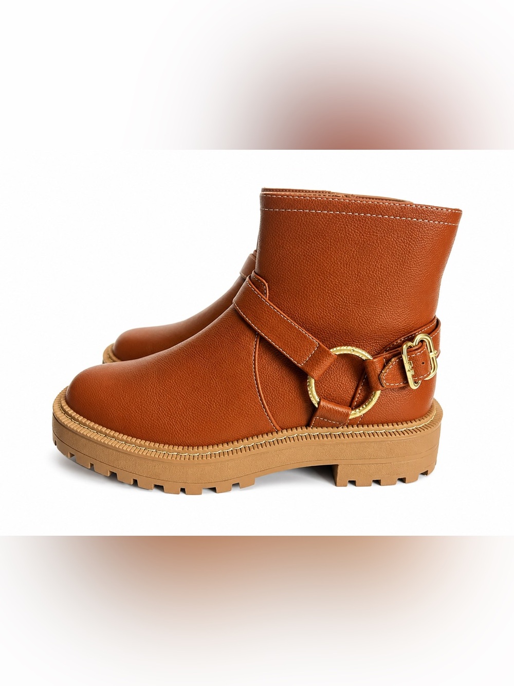 Sam Edelman Girls Brown Moto Boots Size 3 NWT Platform Lug Sole